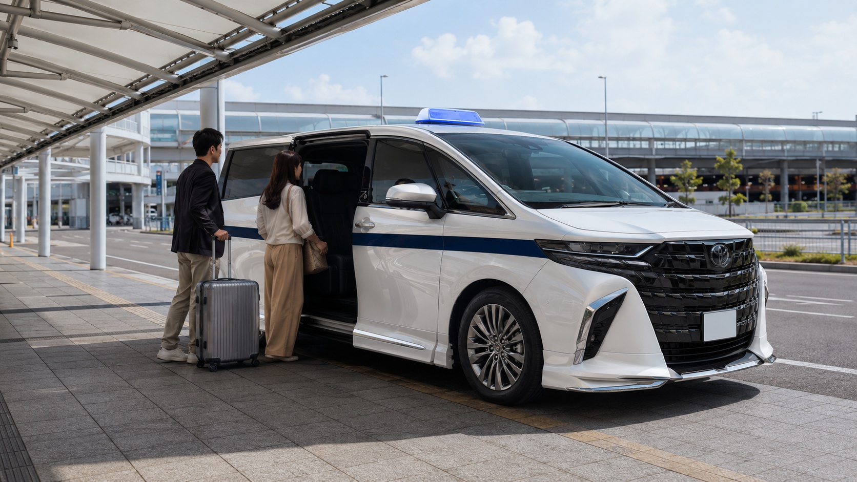 成田空港へ向かう出発時の送迎のイメージ