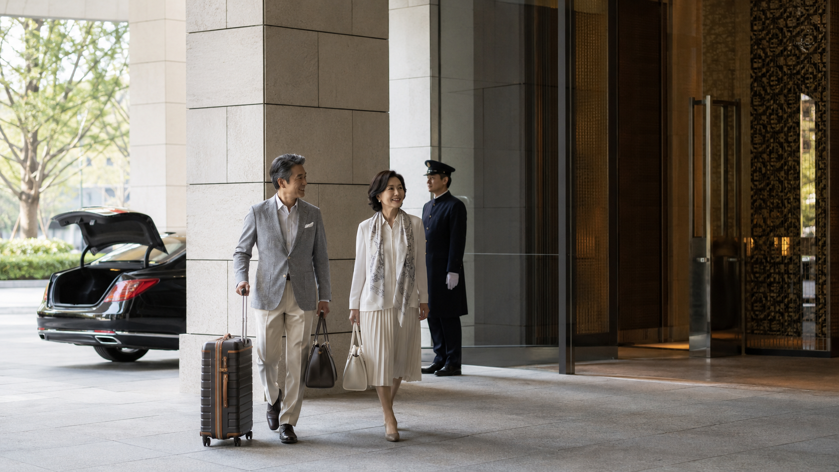 パレスホテル東京で優雅な到着のイメージ