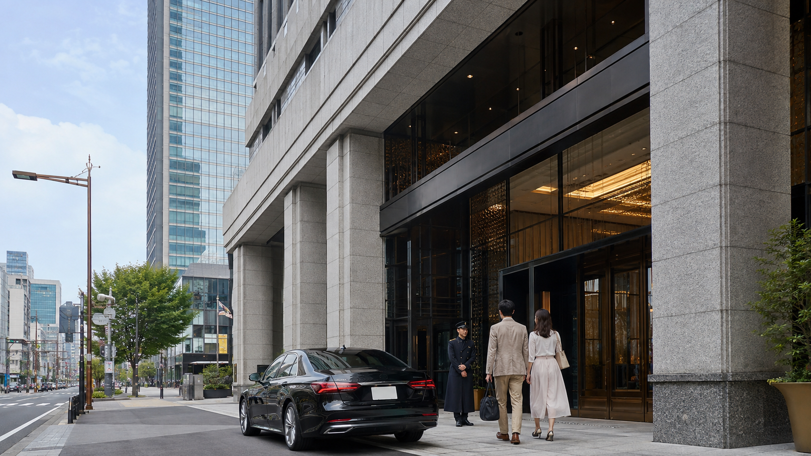 三井ガーデンホテル日本橋プレミア:日本橋三井タワー、優雅なホテル到着のイメージ