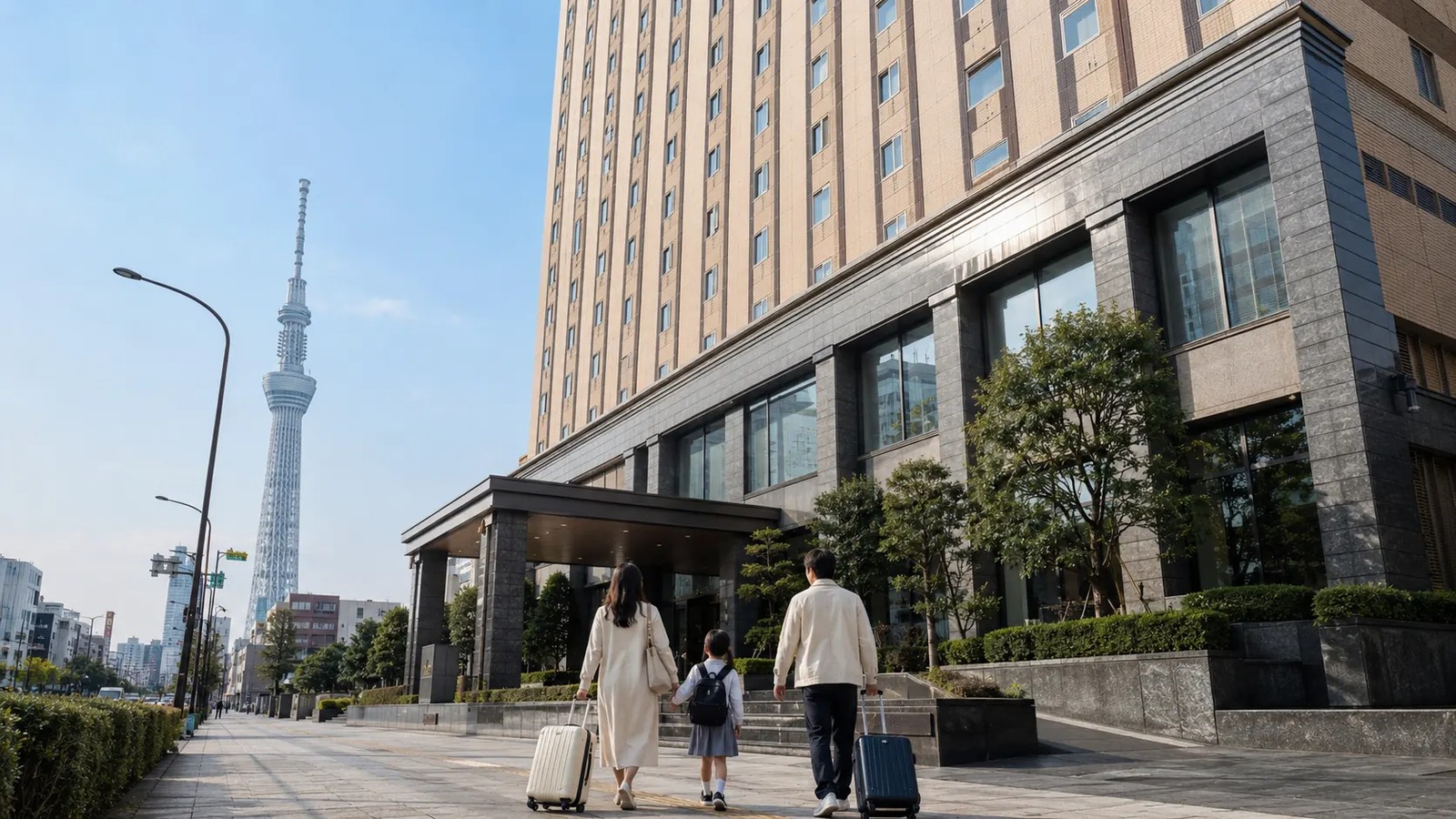 ホテル外観とスカイツリー方面のイメージ