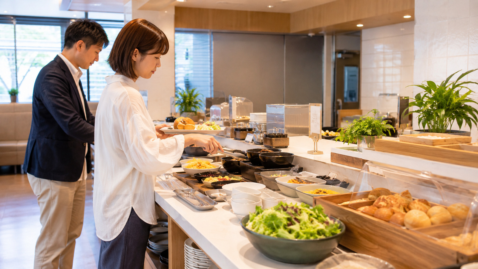朝食ビュッフェ