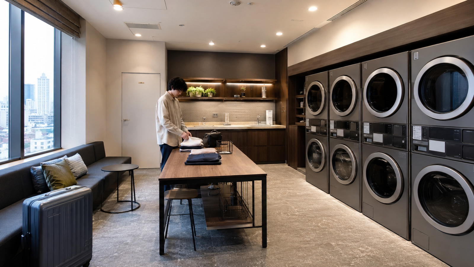 宿泊者専用ランドリーラウンジ