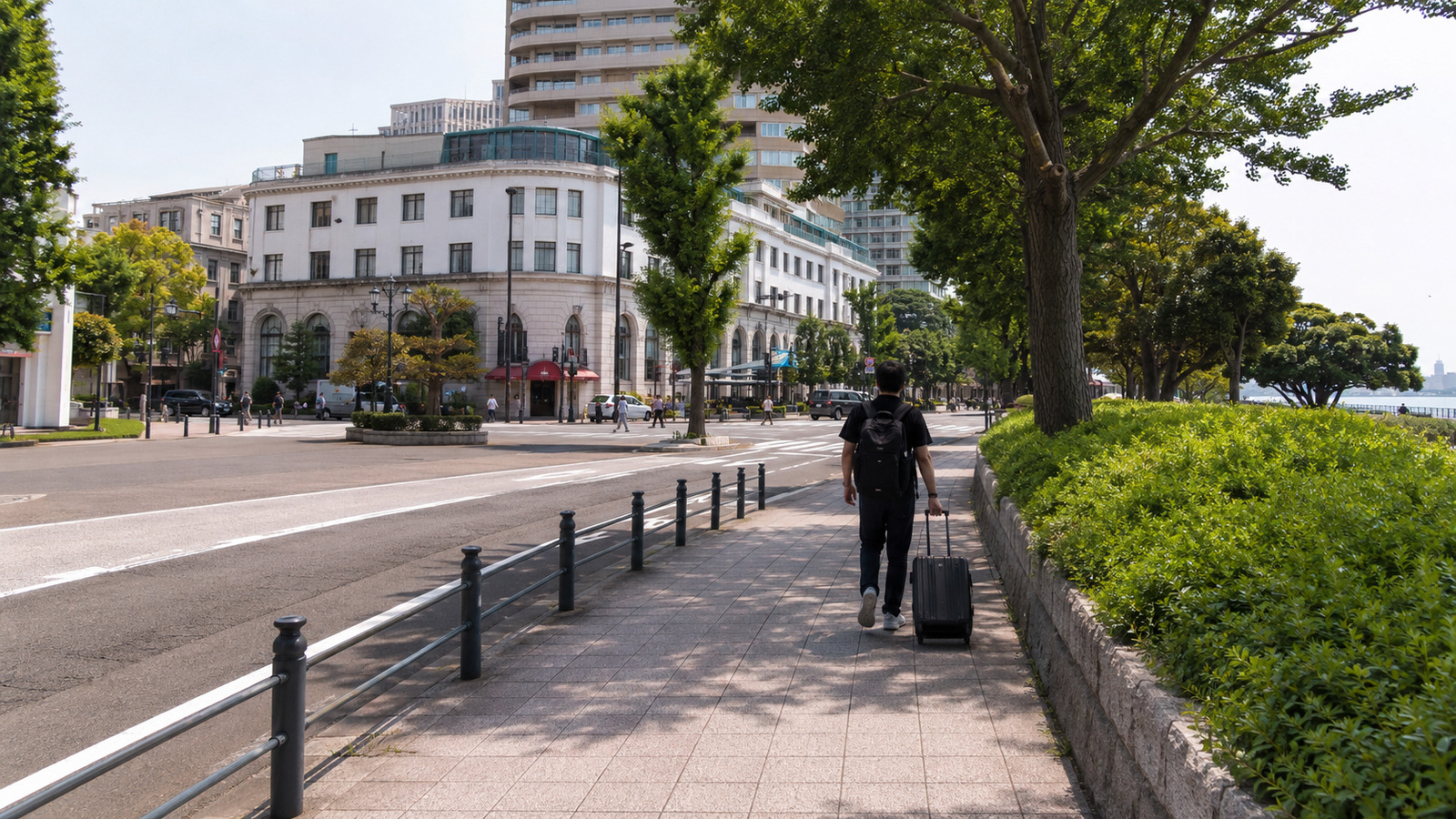 山下公園側のホテル周辺