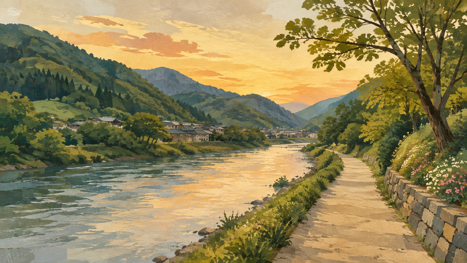 原鶴の舞:筑後川夕景のイメージ