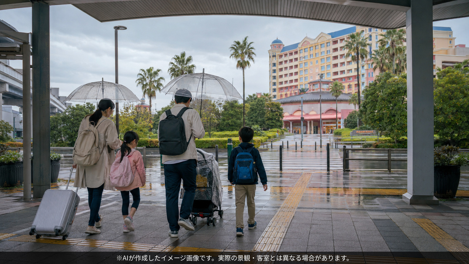 東京ディズニーリゾート・トイ・ストーリーホテル:雨のベイサイド駅のイメージ