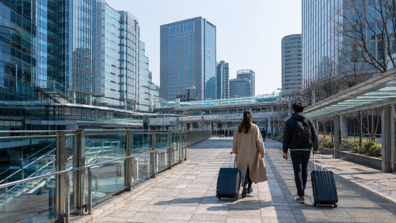 横浜駅東口から新高島へ向かう移動イメージ