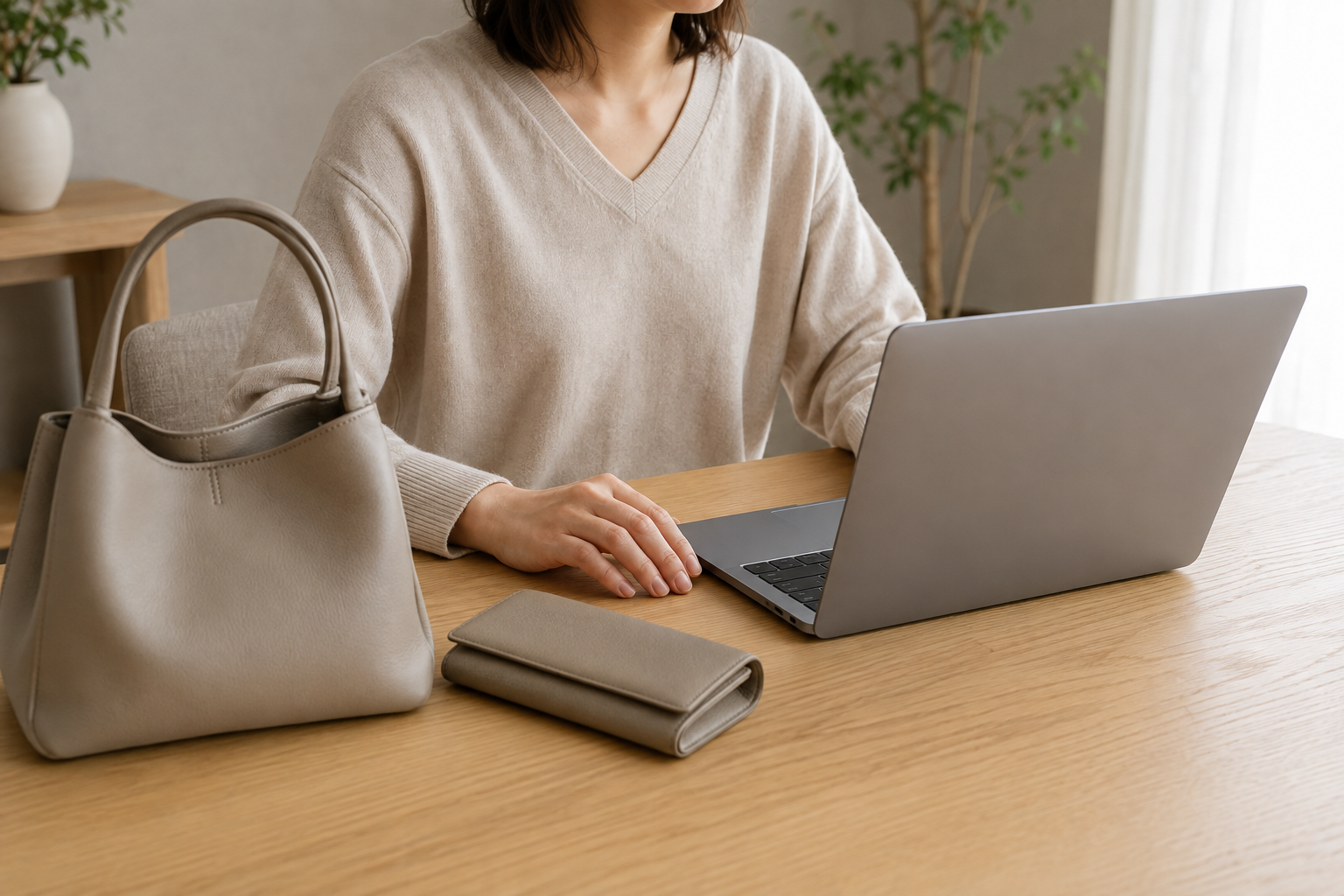 バッグと財布の売却先を比較するイメージ