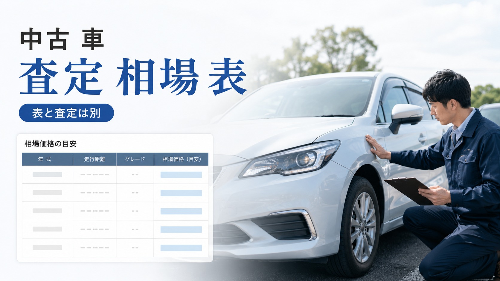 中古車査定相場表で愛車はいくら？査定前に確認したい価格の見方