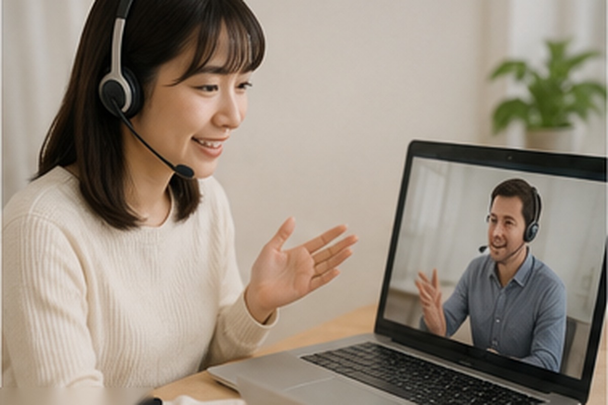 オンライン英会話を初めて受講する初心者のイメージ