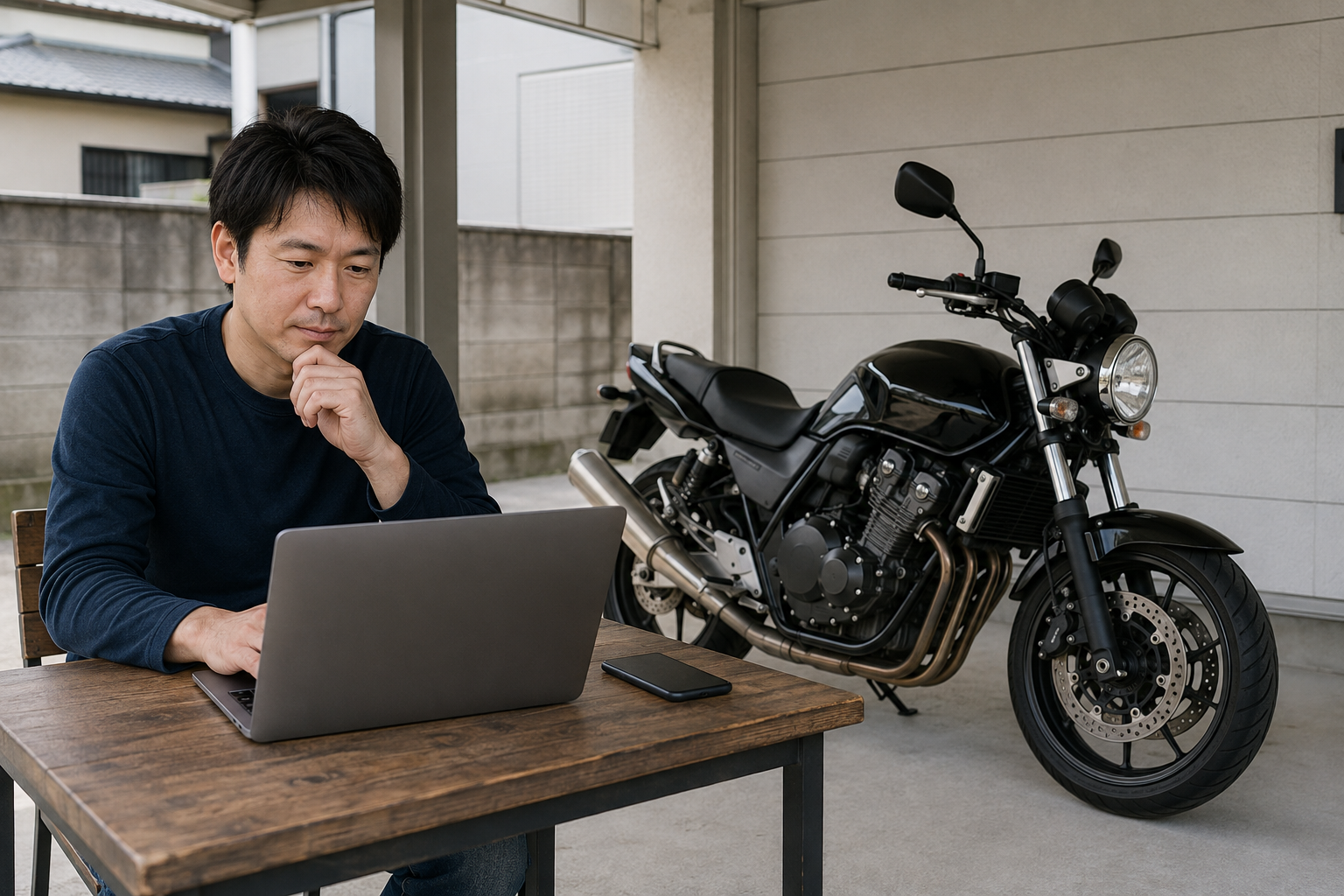パソコンでバイクの買取相場を調べる所有者