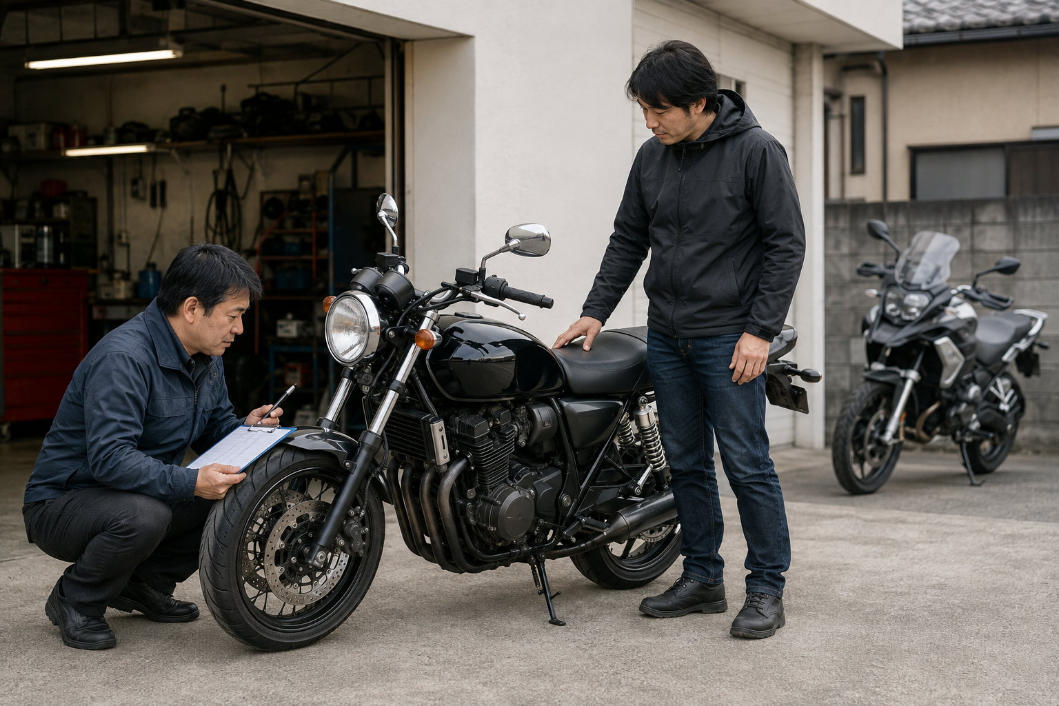 乗り換え前に現在のバイクを査定してもらう所有者