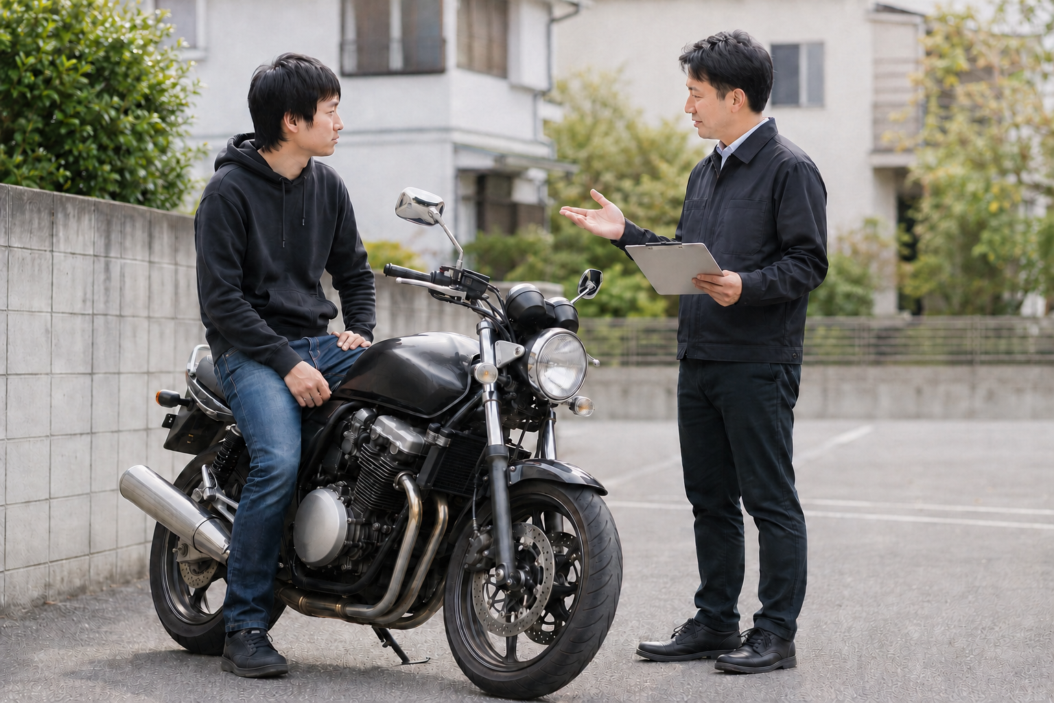 ローン中のバイクを売る前に手続きについて相談する所有者