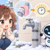 水道 管 破裂 費用についてワクちゃんとチャッピーが確認しているイラスト