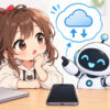 スマホデータ 復旧についてワクちゃんとチャッピーが確認しているイラスト