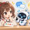 光 回線 10g おすすめについてワクちゃんとチャッピーが確認しているイラスト