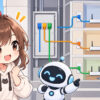 タワー マンション 光 回線についてワクちゃんとチャッピーが確認しているイラスト