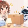 引っ越し 見積もり 安いについてワクちゃんとチャッピーが確認しているイラスト