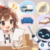 洗濯 便についてワクちゃんとチャッピーが確認しているイラスト