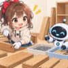 ベッド 引き取りについてワクちゃんとチャッピーが確認しているイラスト