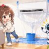 エアコン クリーニング パナソニックについてワクちゃんとチャッピーが確認しているイラスト