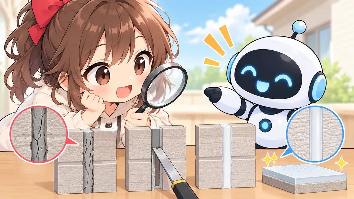 屋根 の 修理 雨漏りについてワクちゃんとチャッピーが確認しているイラスト