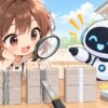 外壁 剥がれ 補修 費用についてワクちゃんとチャッピーが確認しているイラスト
