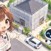 屋根 の 水 漏れについてワクちゃんとチャッピーが確認しているイラスト