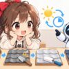 涼 屋根 塗装についてワクちゃんとチャッピーが確認しているイラスト