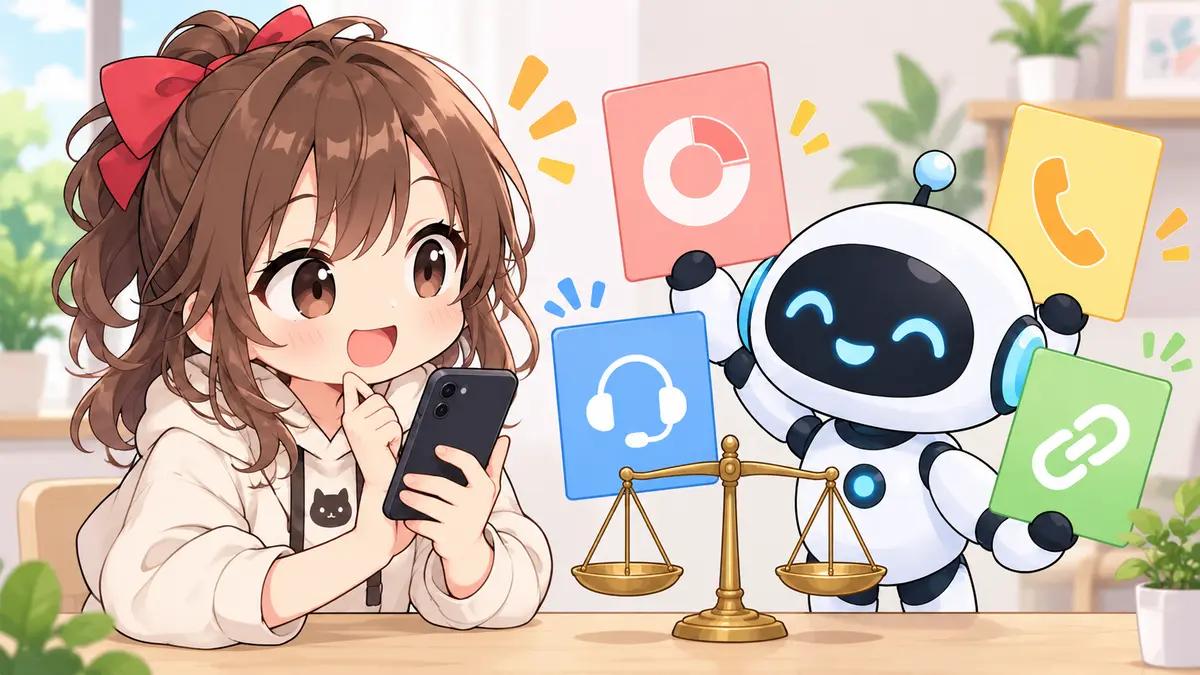 格安 sim 一覧についてワクちゃんとチャッピーが確認しているイラスト