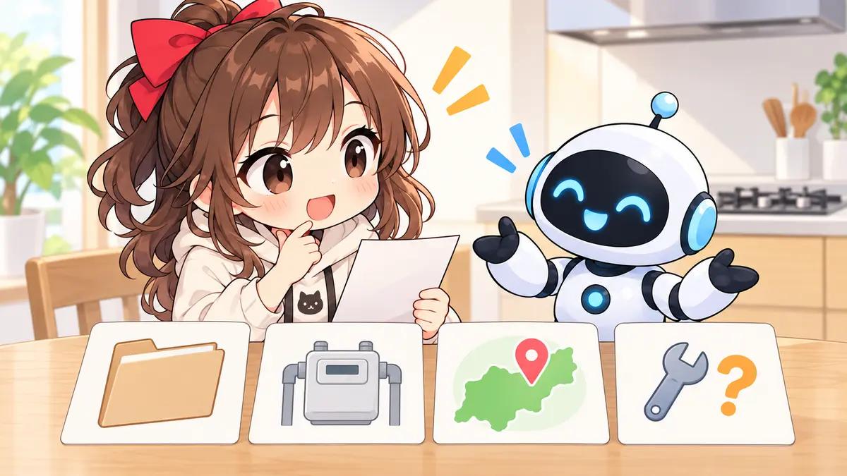 エアコン の 暖房 の 電気 代についてワクちゃんとチャッピーが確認しているイラスト