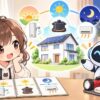 オール 電化 一人暮らし 電気 代についてワクちゃんとチャッピーが確認しているイラスト