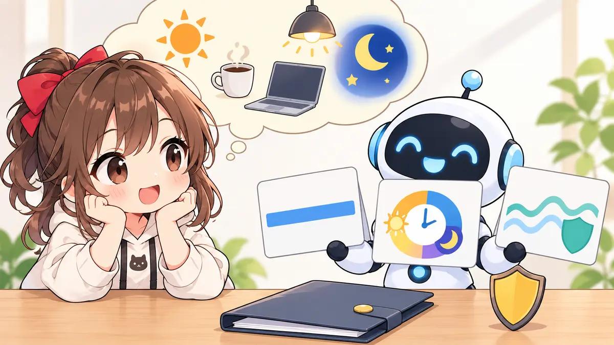 関東 電力 会社 おすすめについてワクちゃんとチャッピーが確認しているイラスト