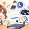 北海道 電力 会社 おすすめについてワクちゃんとチャッピーが確認しているイラスト