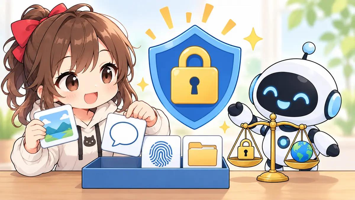 メディカ ロイドについてワクちゃんとチャッピーが確認しているイラスト