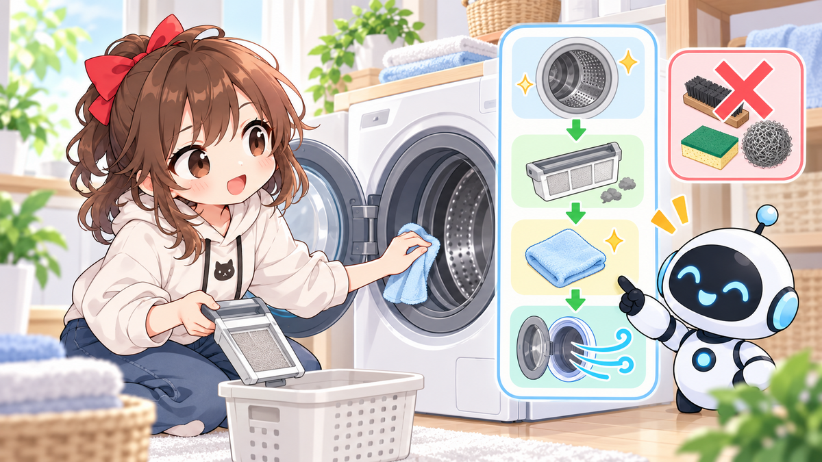 洗濯槽掃除やり方をすっきり仕上げるコツ｜落ちにくい汚れへの対応