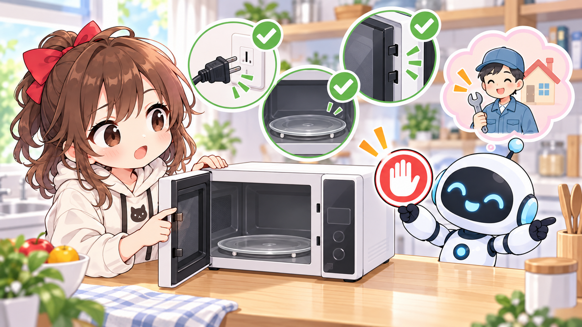 電子レンジ故障原因で困ったときは？原因の切り分けと安全な対処順
