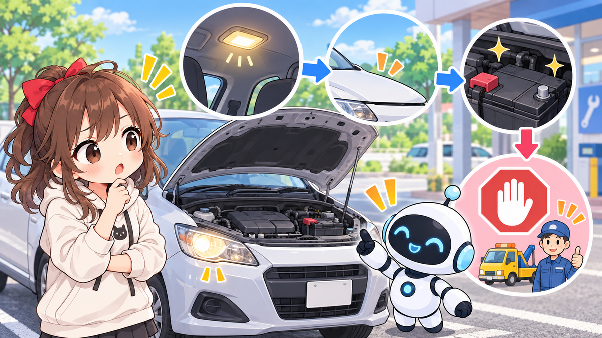 車バッテリー上がり直し方は何から確認する？自分で試せる対処と中止サイン