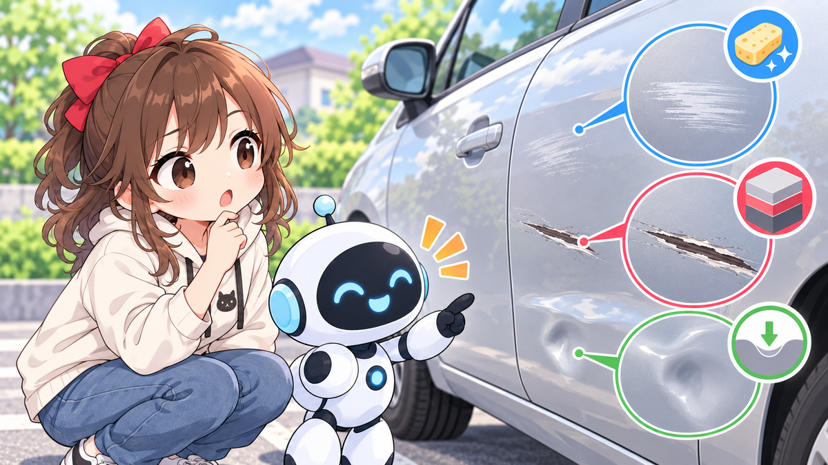 車の擦り傷を正しく理解する｜確認ポイントとよくある疑問