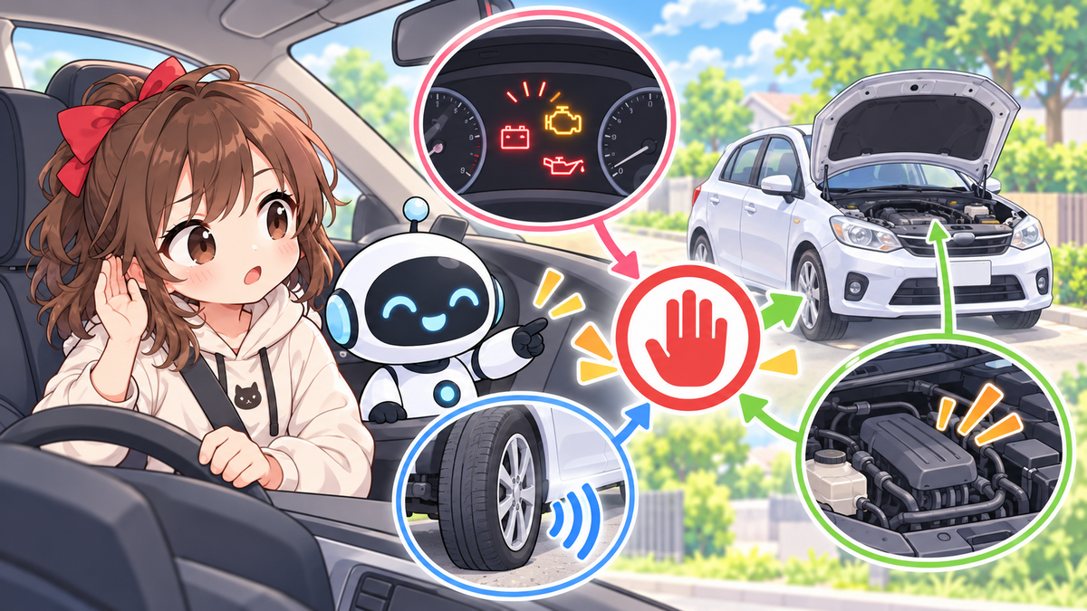 車カラカラ異音が気になるときの原因は？発生場所の見分け方と対策