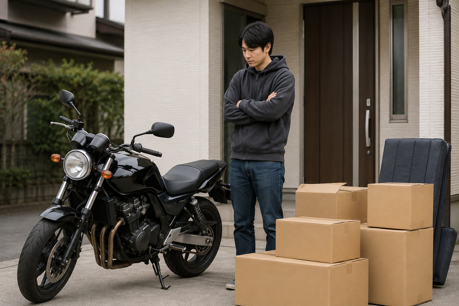 引っ越しなどに伴いバイクの引き取りを考える場面
